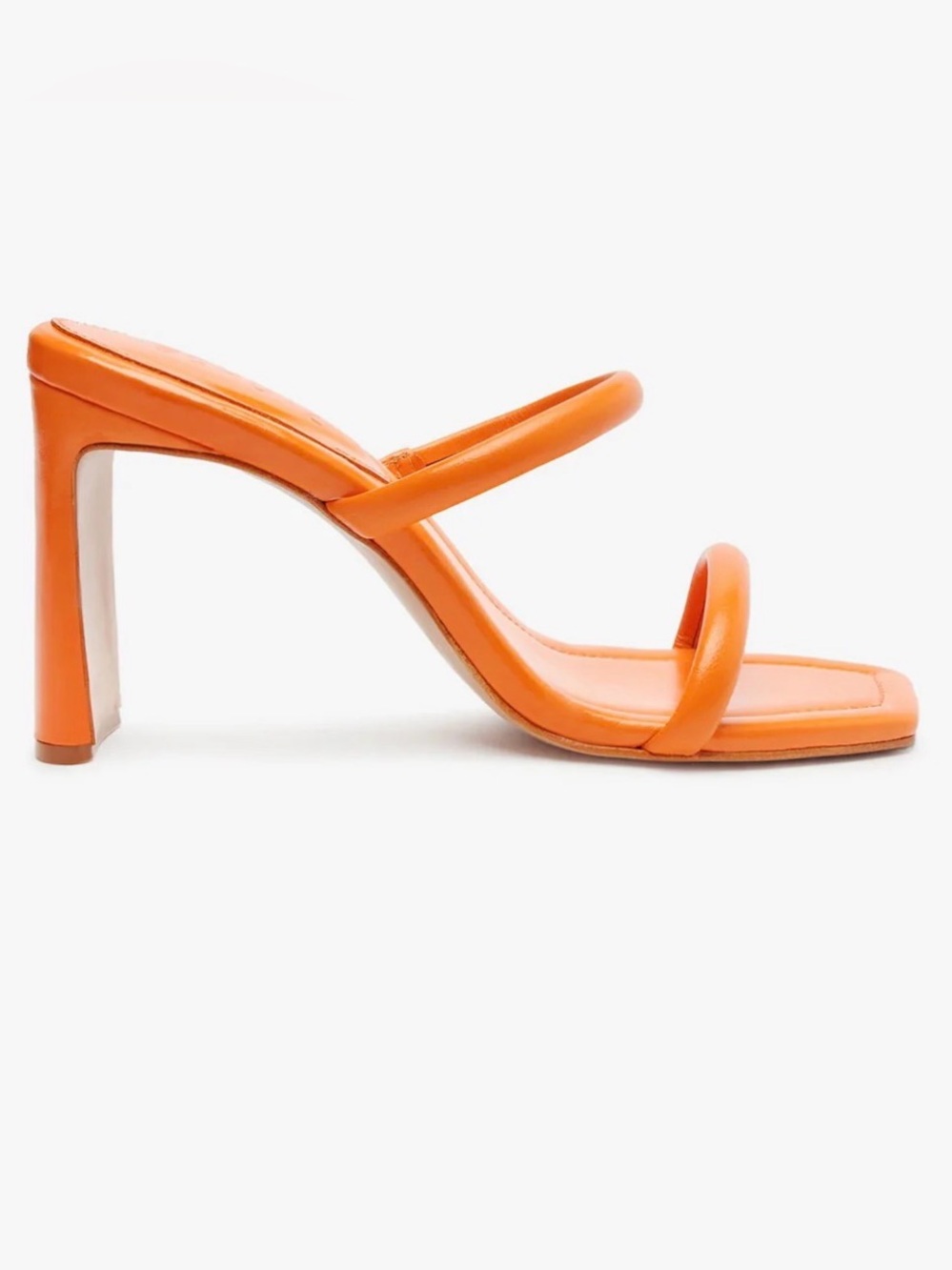 SCHUTZ Orange Ully Tab Leather Sandal